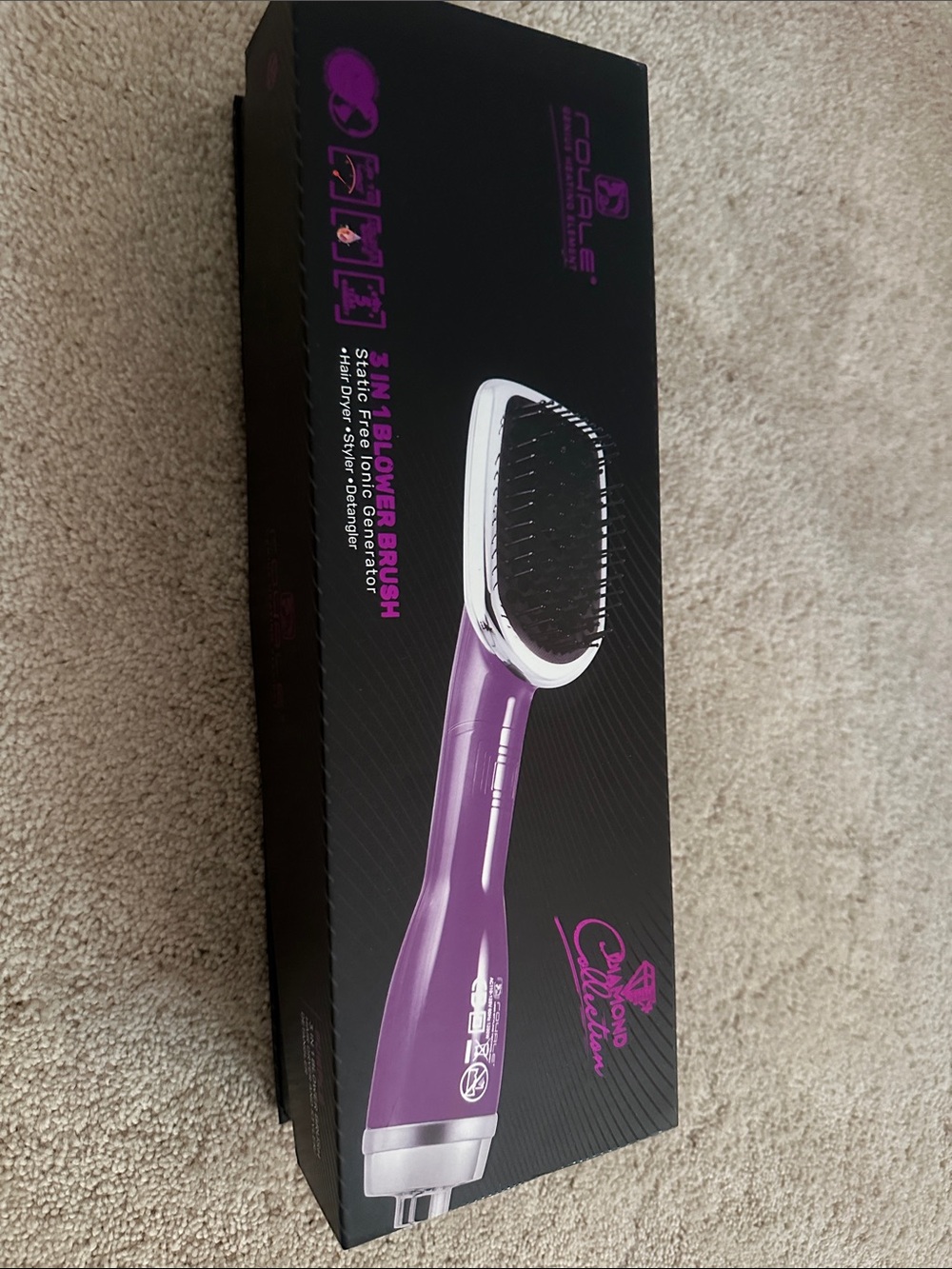 3-in-1 Heat Free Groom Brush – Purple
